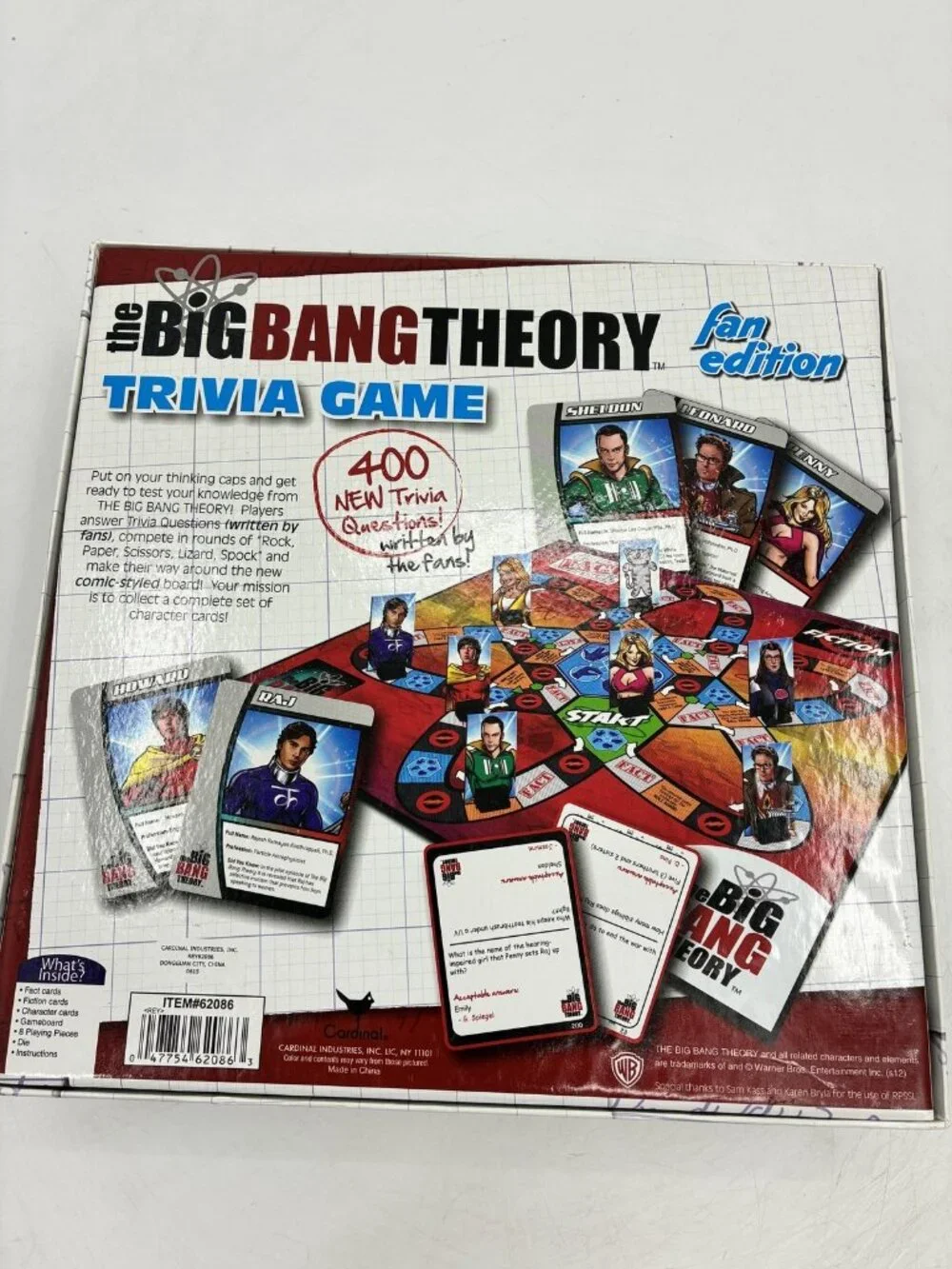 The Big Bang Theory Trivia Game Fan Edition Board Game Cardinal 400